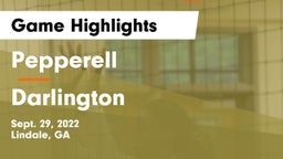 Pepperell  vs Darlington  Game Highlights - Sept. 29, 2022