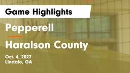 Pepperell  vs Haralson County  Game Highlights - Oct. 4, 2022