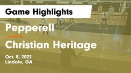 Pepperell  vs Christian Heritage  Game Highlights - Oct. 8, 2022