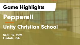 Pepperell  vs Unity Christian School Game Highlights - Sept. 19, 2023