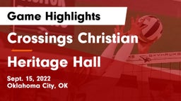 Crossings Christian  vs Heritage Hall  Game Highlights - Sept. 15, 2022