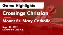 Crossings Christian  vs Mount St. Mary Catholic  Game Highlights - Sept. 22, 2022
