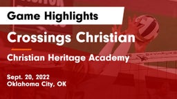 Crossings Christian  vs Christian Heritage Academy Game Highlights - Sept. 20, 2022