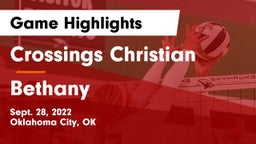 Crossings Christian  vs Bethany  Game Highlights - Sept. 28, 2022