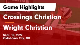 Crossings Christian  vs Wright Christian  Game Highlights - Sept. 10, 2022