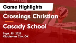 Crossings Christian  vs Casady School Game Highlights - Sept. 29, 2022
