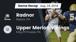 Recap: Radnor  vs. Upper Merion Vikings 2018