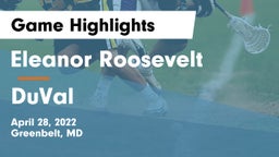 Eleanor Roosevelt  vs DuVal Game Highlights - April 28, 2022
