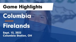 Columbia  vs Firelands  Game Highlights - Sept. 13, 2022