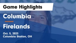 Columbia  vs Firelands  Game Highlights - Oct. 5, 2023