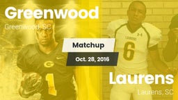 Matchup: Greenwood vs. Laurens  2016