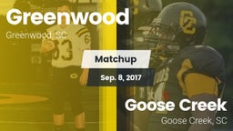 Matchup: Greenwood vs. Goose Creek  2017