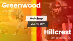 Matchup: Greenwood vs. Hillcrest  2017