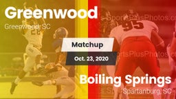 Matchup: Greenwood vs. Boiling Springs  2020