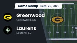 Recap: Greenwood  vs. Laurens  2020