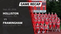 Recap: Holliston  vs. Framingham  2016