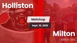 Matchup: Holliston High vs. Milton  2020