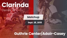 Matchup: Clarinda vs. Guthrie Center/Adair-Casey 2018