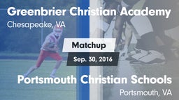 Matchup: Greenbrier Christian vs. Portsmouth Christian Schools 2016