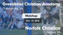 Matchup: Greenbrier Christian vs. Norfolk Christian  2016