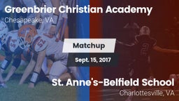 Matchup: Greenbrier Christian vs. St. Anne's-Belfield School 2017