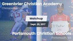 Matchup: Greenbrier Christian vs. Portsmouth Christian Schools 2017