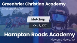 Matchup: Greenbrier Christian vs. Hampton Roads Academy  2017