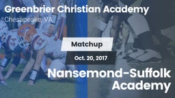 Matchup: Greenbrier Christian vs. Nansemond-Suffolk Academy 2017