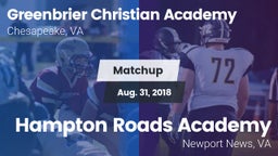 Matchup: Greenbrier Christian vs. Hampton Roads Academy  2018