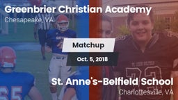 Matchup: Greenbrier Christian vs. St. Anne's-Belfield School 2018