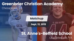 Matchup: Greenbrier Christian vs. St. Anne's-Belfield School 2019