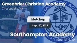Matchup: Greenbrier Christian vs. Southampton Academy  2019