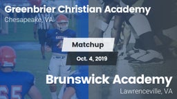Matchup: Greenbrier Christian vs. Brunswick Academy 2019