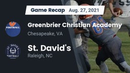Recap: Greenbrier Christian Academy  vs. St. David's  2021