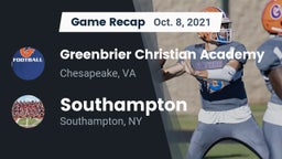 Recap: Greenbrier Christian Academy  vs. Southampton  2021