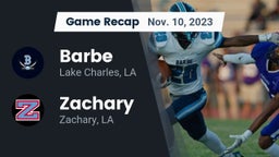 Recap: Barbe  vs. Zachary  2023