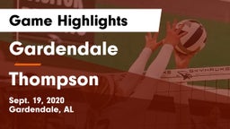 Gardendale  vs Thompson  Game Highlights - Sept. 19, 2020