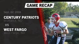 Recap: Century Patriots vs. West Fargo  2016