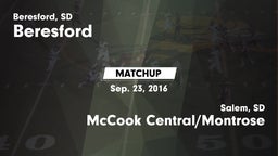 Matchup: Beresford vs. McCook Central/Montrose  2016