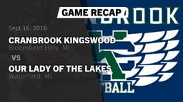 Recap: Cranbrook Kingswood  vs. Our Lady of the Lakes  2016