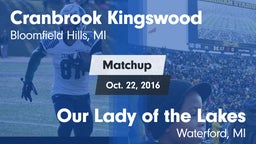 Matchup: Cranbrook Kingswood vs. Our Lady of the Lakes  2016