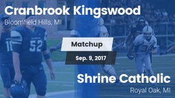 Matchup: Cranbrook Kingswood vs. Shrine Catholic  2017