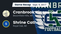 Recap: Cranbrook Kingswood  vs. Shrine Catholic  2017