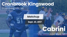 Matchup: Cranbrook Kingswood vs. Cabrini  2017