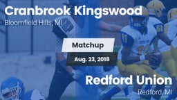 Matchup: Cranbrook Kingswood vs. Redford Union  2018