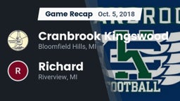 Recap: Cranbrook Kingswood  vs. Richard  2018