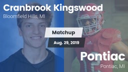 Matchup: Cranbrook Kingswood vs. Pontiac  2019