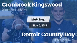 Matchup: Cranbrook Kingswood vs. Detroit Country Day  2019