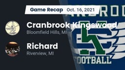 Recap: Cranbrook Kingswood  vs. Richard  2021