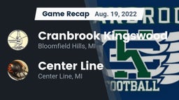 Recap: Cranbrook Kingswood  vs. Center Line  2022